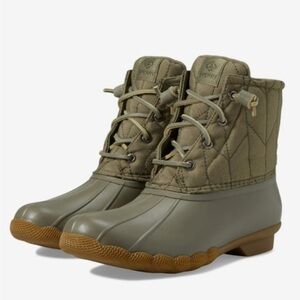 Sperry Green Quilted Saltwater Duck Boots